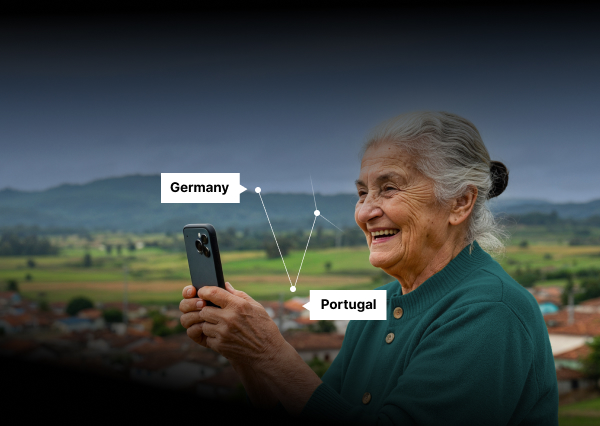 elderly lady talking on her mobile phone