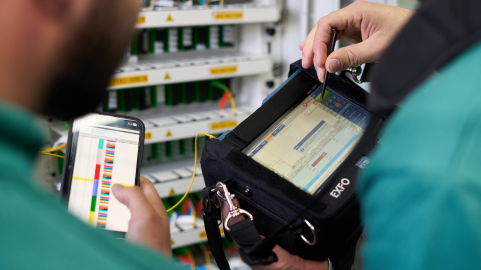 telecom workers in the field